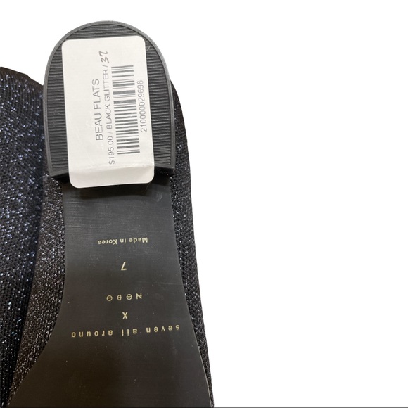 Seven All Around No.3 Ballerina Flats Shoes Black Sparkle Beau Collection - Picture 4 of 11